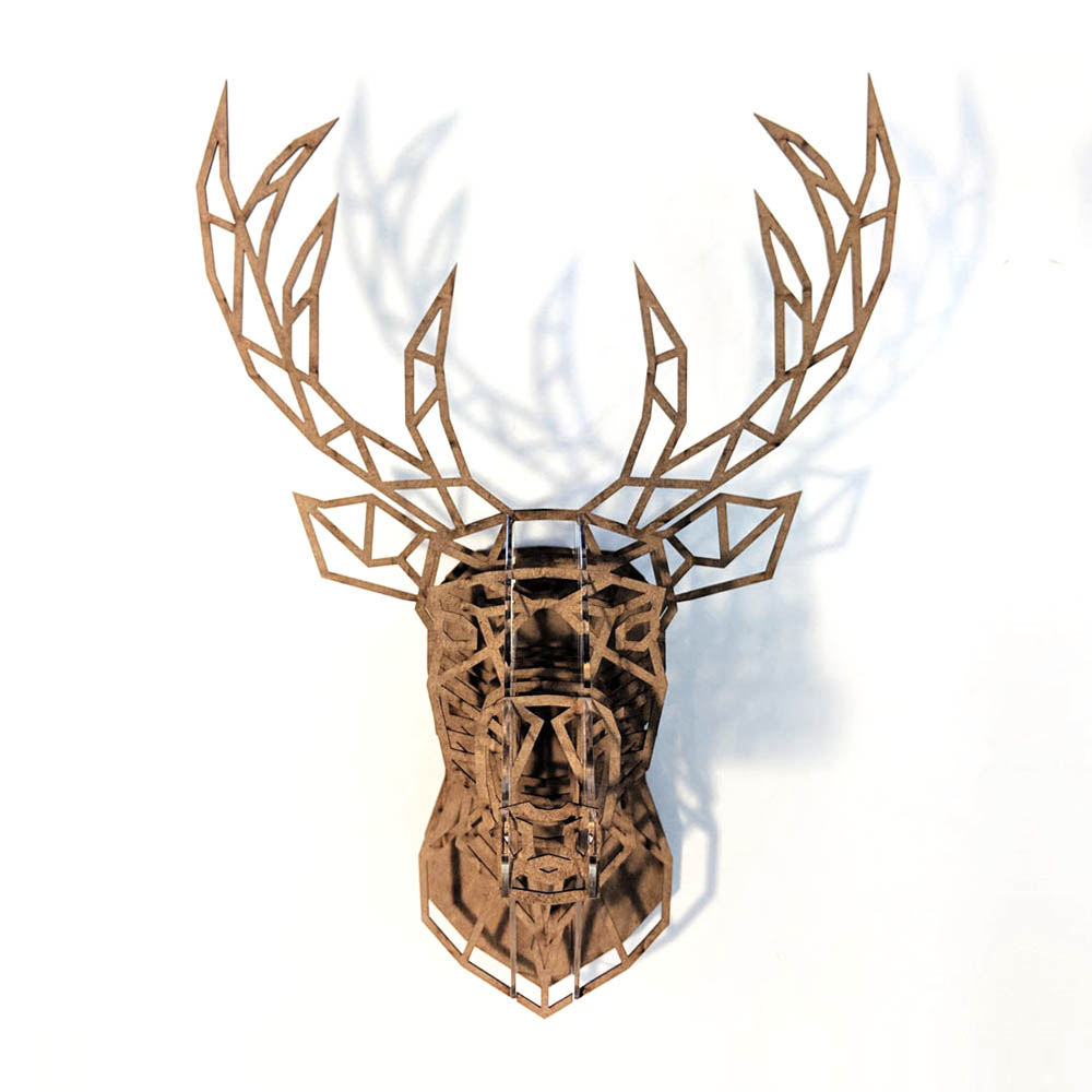 3D Geometric Stag Head